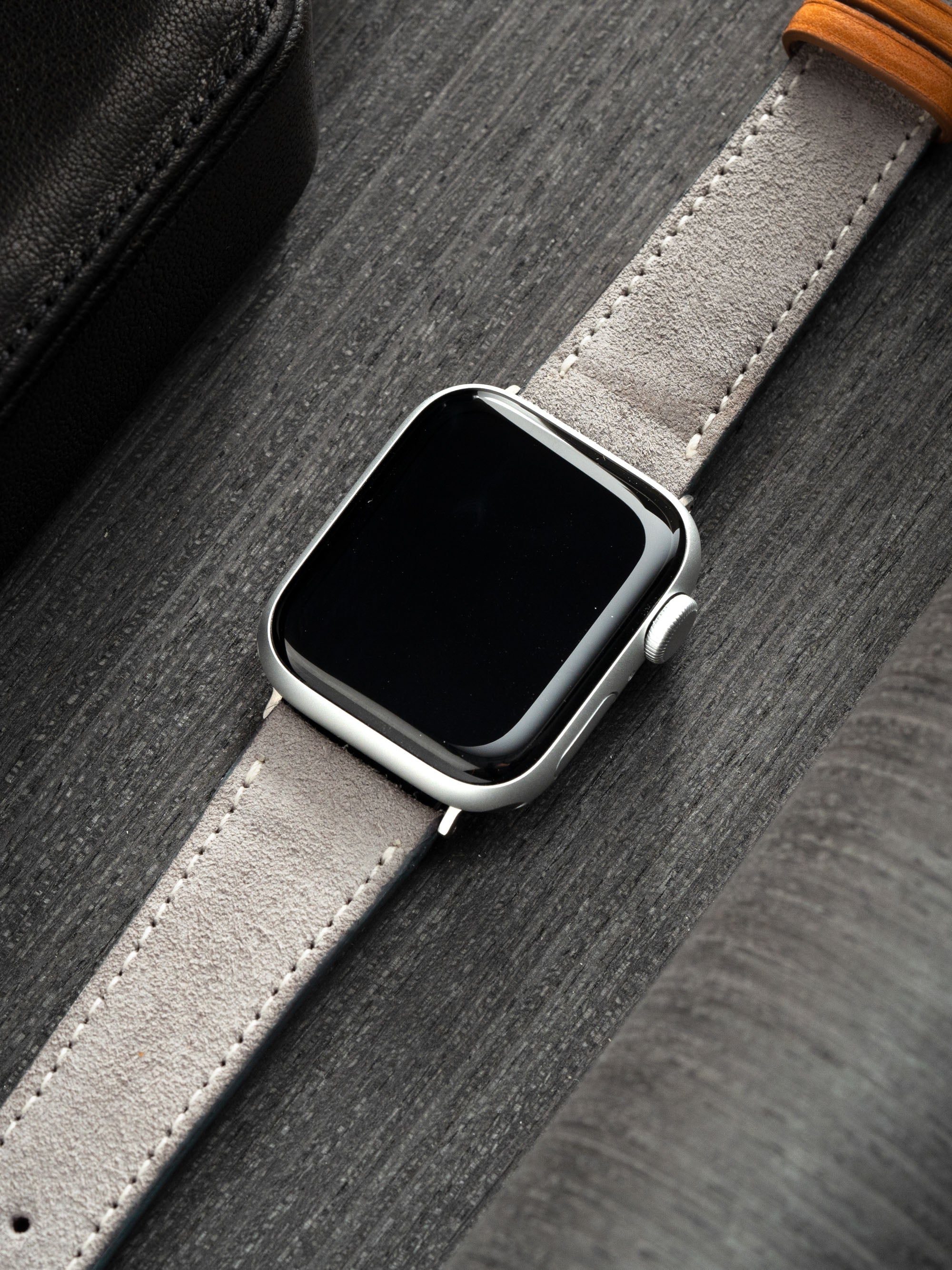 Apple Watch Band Grey Suede Leather Harbor Bulang and