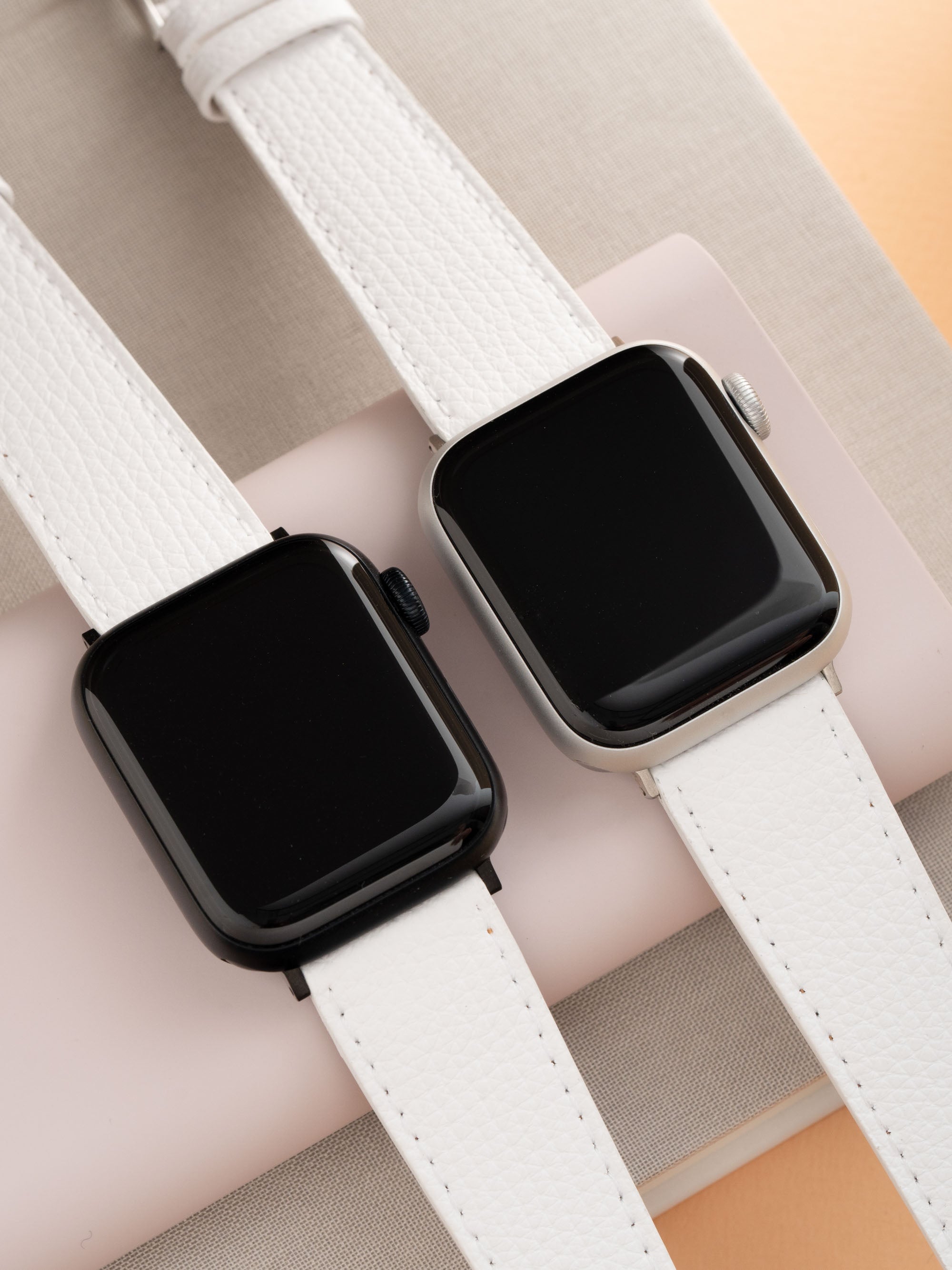 White leather 2024 apple watch strap