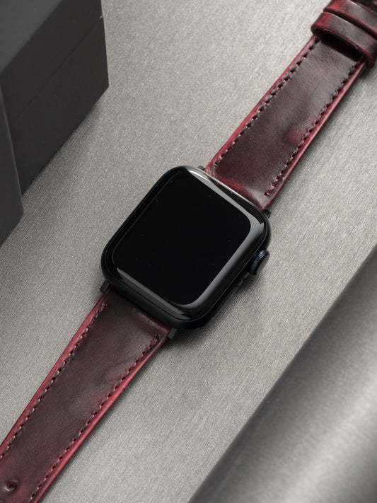 Apple Watch Band – Rotes Leder – Degrade Chilli 