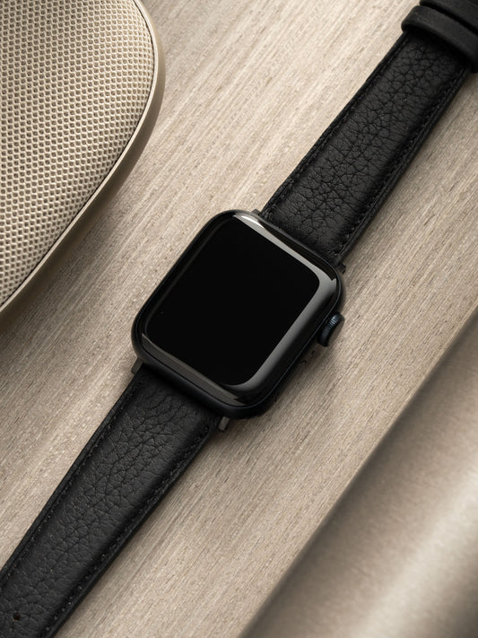 Apple Watch Armband – Schwarzes Kalbsleder – Taurillon Noir