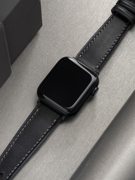 Apple Watch Band – Schwarzes Leder – Café Noir