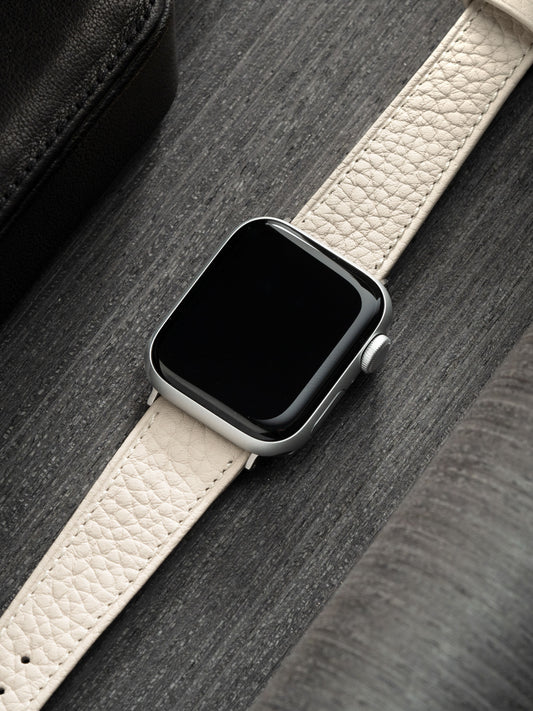 Apple Watch Armband – Cremefarbenes Kalbsleder – Taurillon Speedy