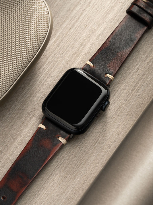 Apple Watch Band – Schwarzes Leder – Vintage Diablo