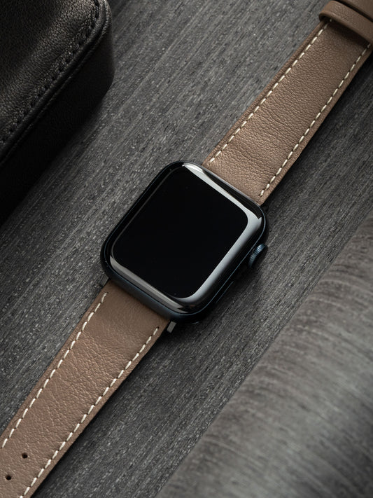 Apple Watch Armband – Graues Kalbsleder – Taupe