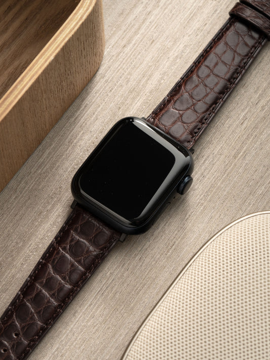 Apple Watch Band - Brown Alligator Leather - Mocha