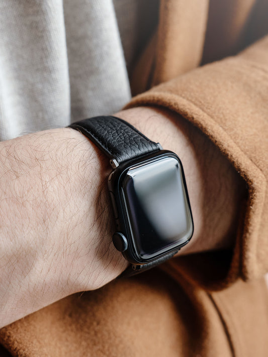 Apple Watch Armband – Schwarzes Kalbsleder – Taurillon Noir