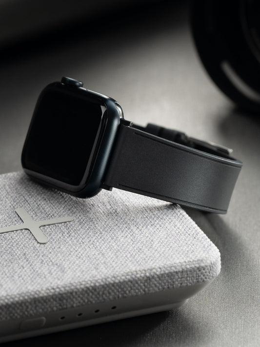 Design Apple Watch Band - Black Vegan Rubber - Sailor