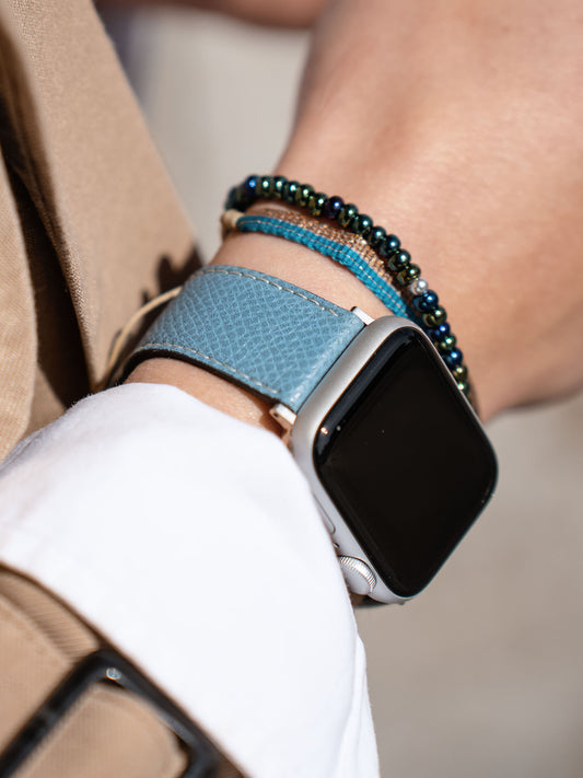 Apple Watch Armband – Blaues Kalbsleder – Sellier Ciel