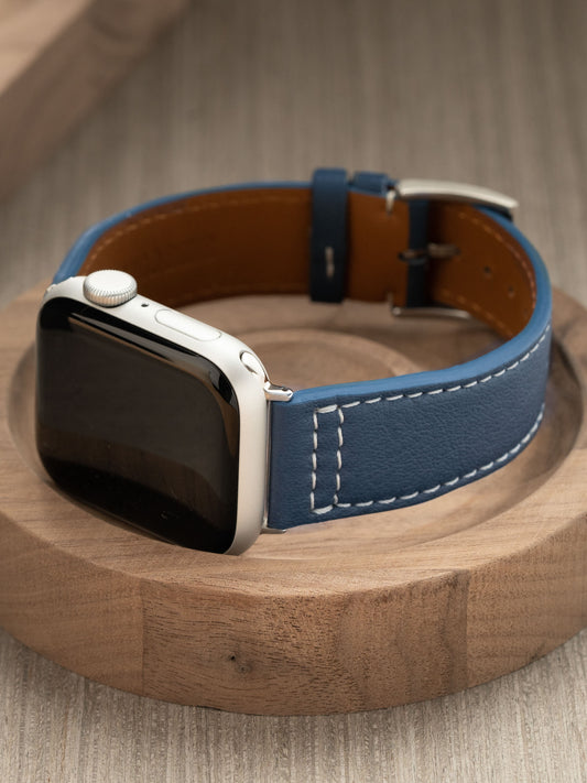 Apple Watch Band – Blaues Kalbsleder – VIPR Aviator