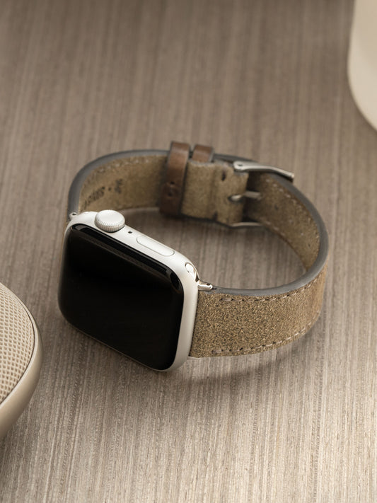 Design Apple Watch Band - Grey Leather - Dark Rugged