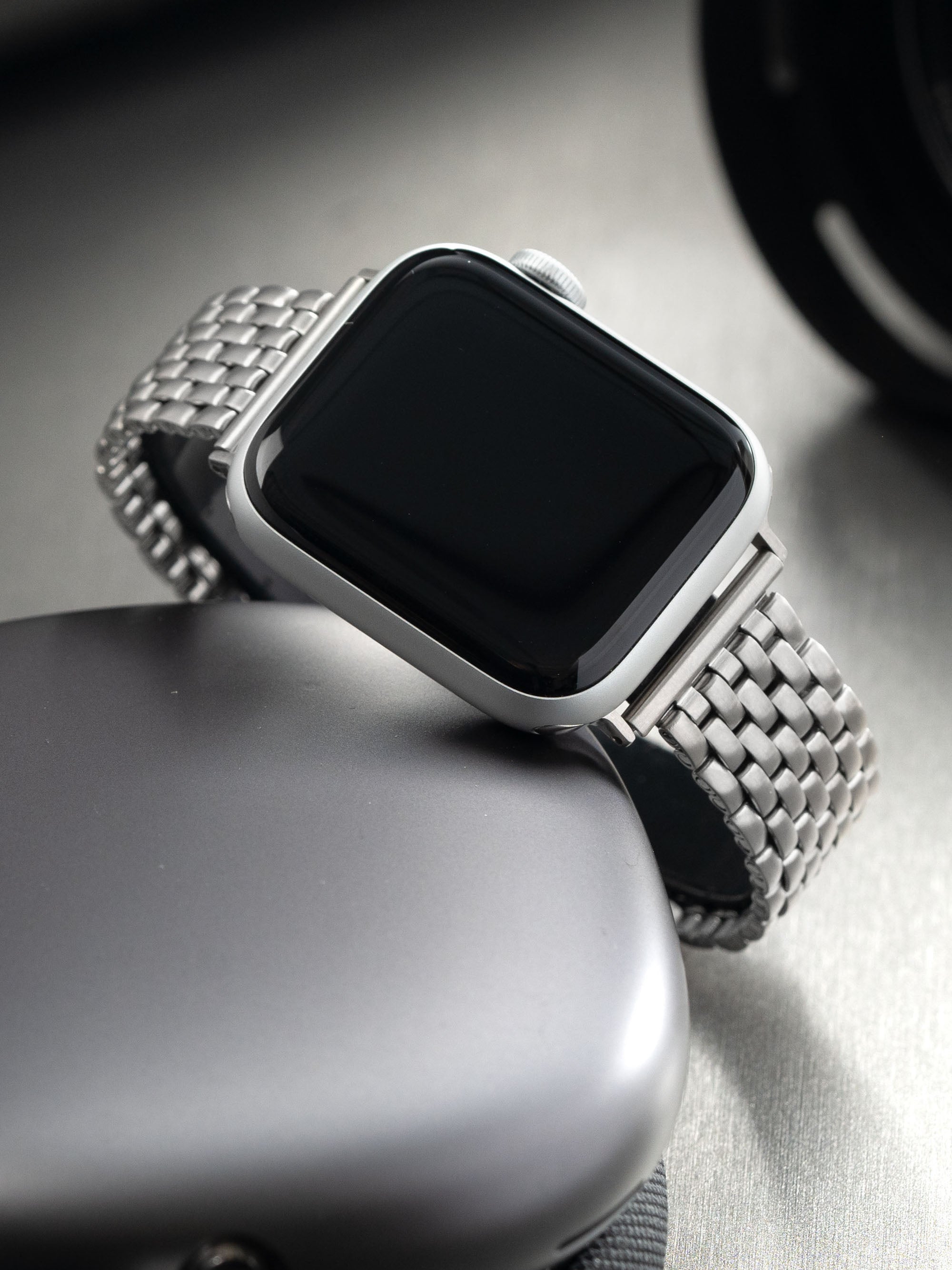 Apple Watch Band Stainless Steel Beads Of Rice Matte Finish