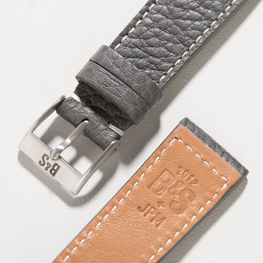 Elephant Grey Leather Watch Strap