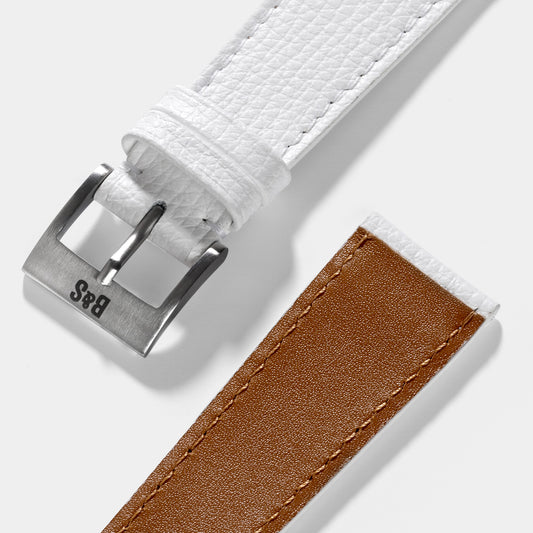 Men Apple Watch Band - White Calf Leather - Sellier Snow