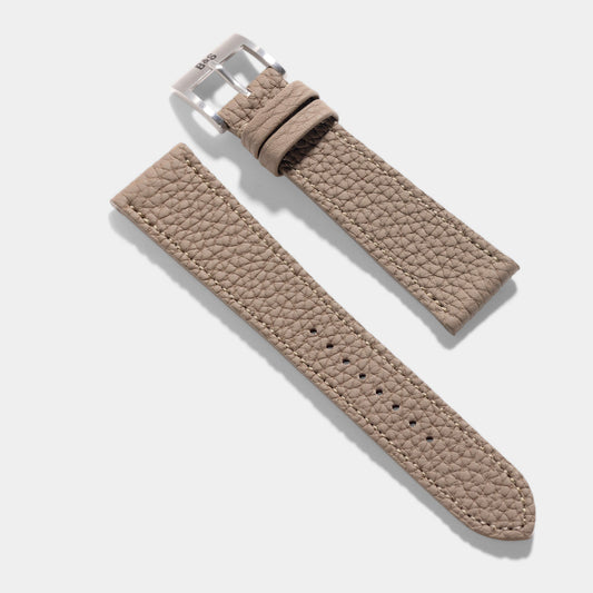 Togo Taupe Grey Tonal Leather Watch Strap