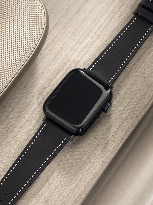Apple Watch Band - Black Leather - Barenia