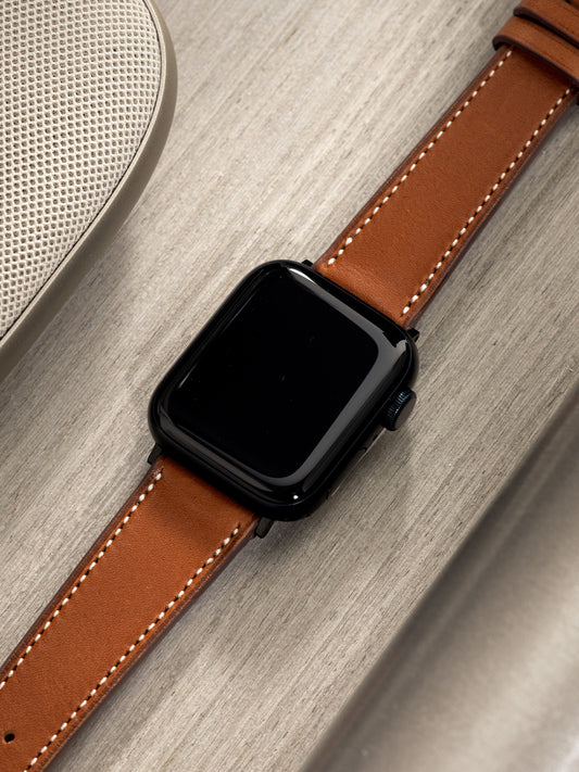 Apple Watch Armband – Cognacbraunes Leder – Barenia