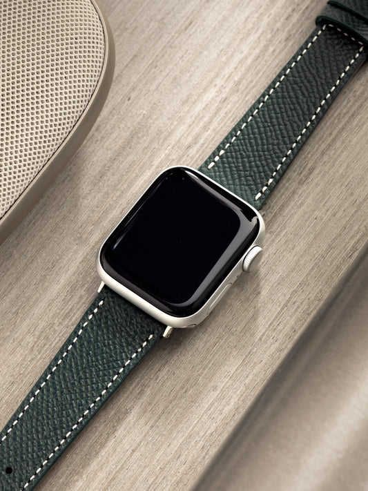 Apple Watch Band – Dunkelgrünes Leder – Epsom