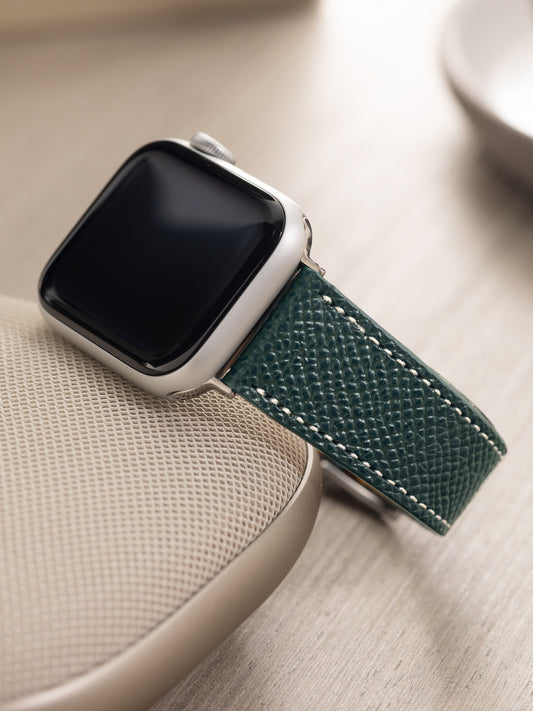 Apple Watch Band – Dunkelgrünes Leder – Epsom