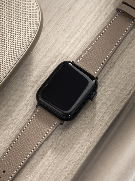 Apple Watch Armband – Taupegraues Leder – Epsom