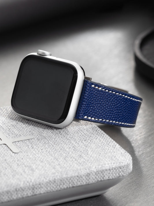 Apple Watch Band – Dunkelblaues Leder – gekrispelt