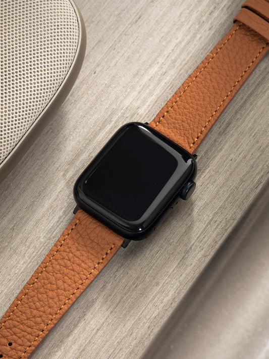 Apple Watch Armband – Cognacbraunes Leder – Tonal Togo