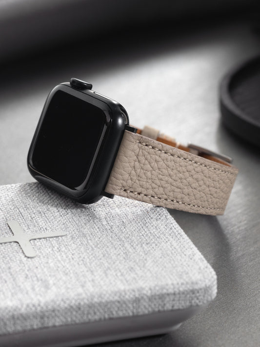 Apple Watch Armband – Hellgraues Leder – Tonal Togo