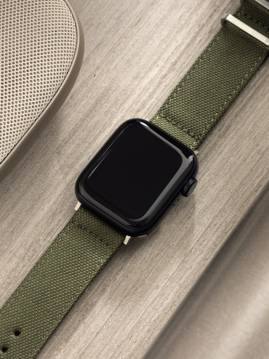 Apple Watch Band – Olivfarbenes Canvas – Safari